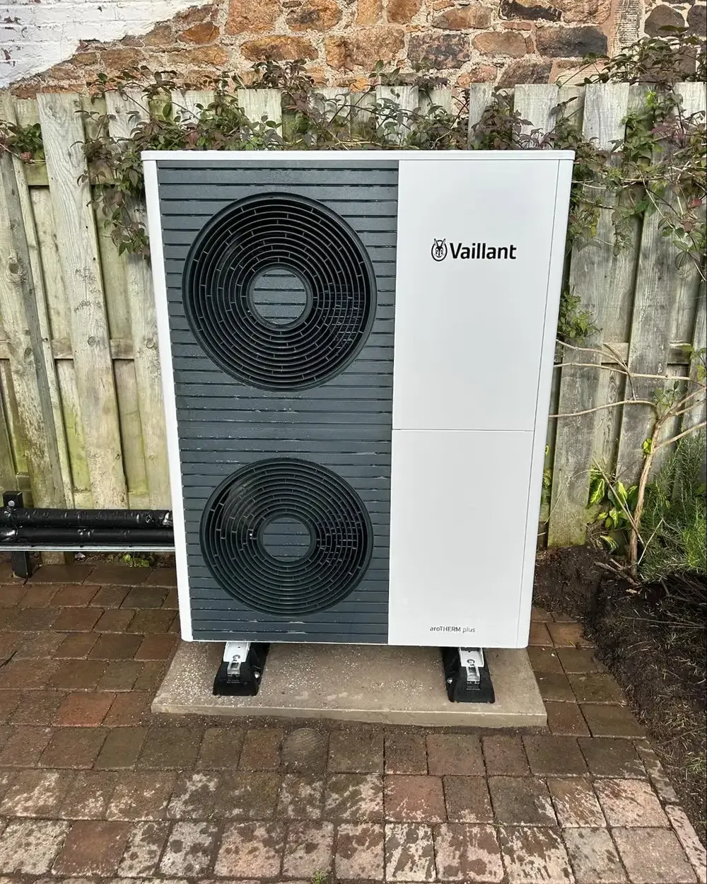 Air source heat pump installed at a house in Musselburgh