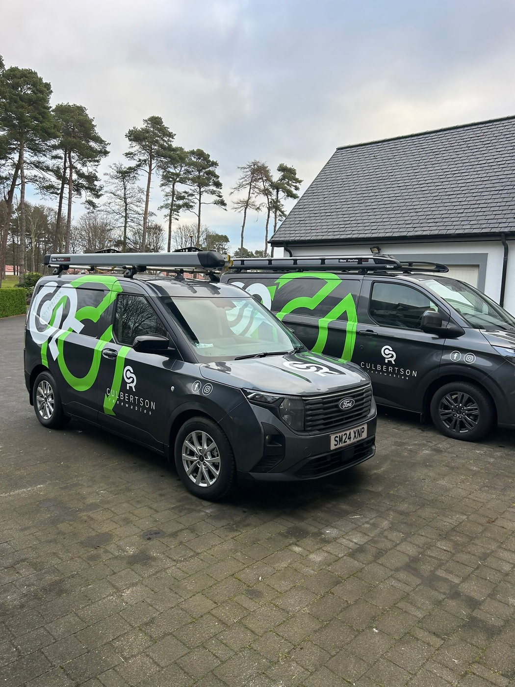 Culbertson Renewables van at a customer's home